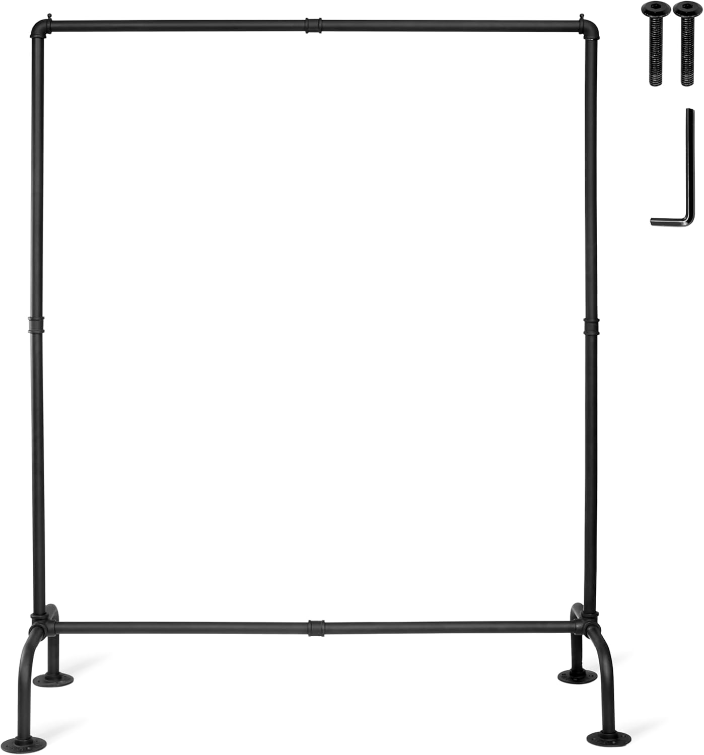 Industrial Pipe Clothing Rack Free Standing,Vintage Style Detachable Garment Rack with 4 Stable Feet for Hanging Clothes Storage Retail Display,Black